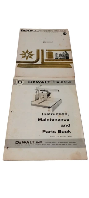 DEWALT Power Shop 1200 & 1400 Radial Arm Saw Instructions & Parts Manual 0262