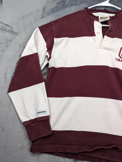 BARBARIAN RUGBY WEAR Shirt Mens Med. Colgate Polo Long Sleeve Striped ...