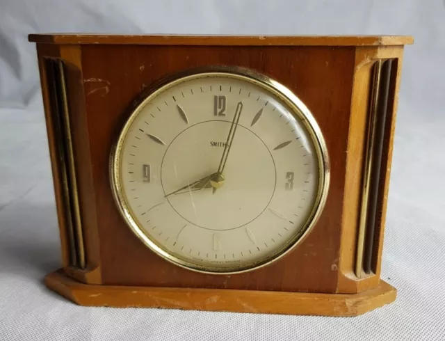 Antique SMITHS Winding Mantel Clock Working