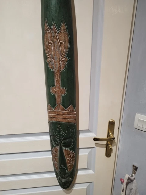Décoration Murale Rotin Totem Indien Mural En Bois Sculpté à La Main 50 Cm - Déco Ethnique Et Artisanale Noel Indien
