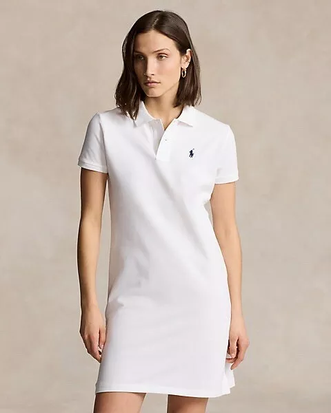 NWT Polo Ralph Lauren Women’s T-shirt Dress White The Mesh Mini Pony Logo XL