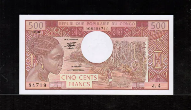 Congo  500 FRANCS 1983 Gem UNC - Rare