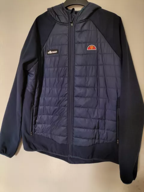 ELLESSE LORATO KHAKI Green Cream Fleece Grey Lined Jacket Medium