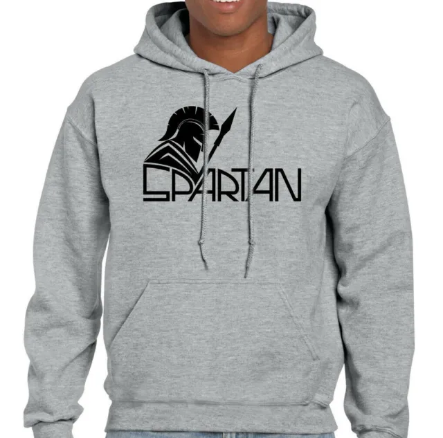SPARTAN - Mens Training Top Hoodie Gym MMA Boxing Muscle Weightlifting Warrior