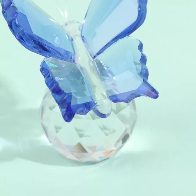 Crystal Butterfly Figurine Animal Ornaments Crafts Glass Paperweight Home Decor; 3