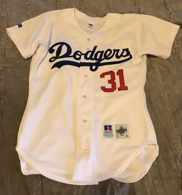 MIKE PIAZZA Los Angeles DODGERS Baseball RUSSELL ATHLETIC Diamond Sewn Jersey 40