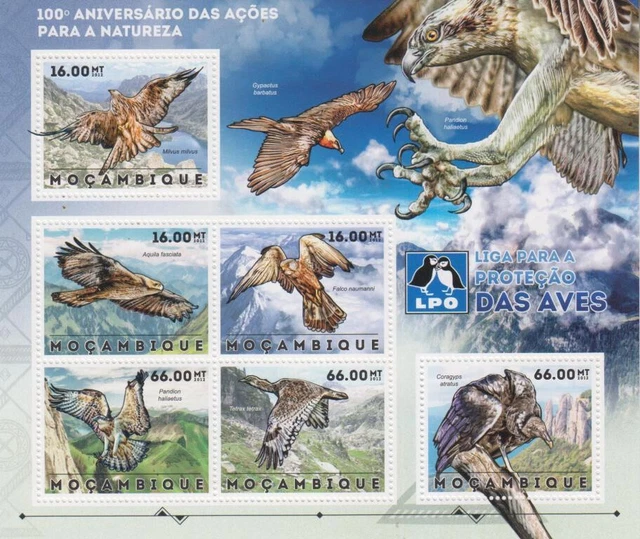 OSPREY MILAN VULTURES Birds of Prey Mozambique Set 6104-9 MNH £2.10 ...