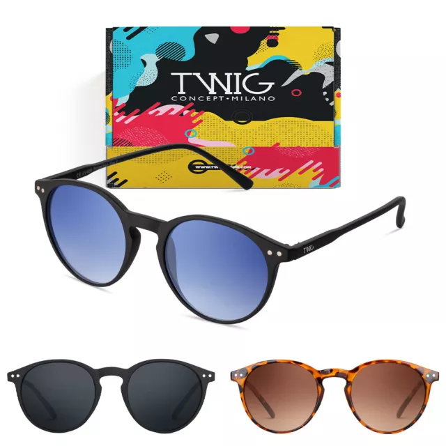 OCCHIALI DA SOLE TWIG WEIL uomo donna UV400 tondi rotondi vintage fashion EUR 19 99 PicClick IT
