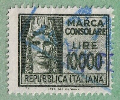 Italy Consular Consolare Revenue Bft #187 used 10000L IPZS imprint 1979 cv $14