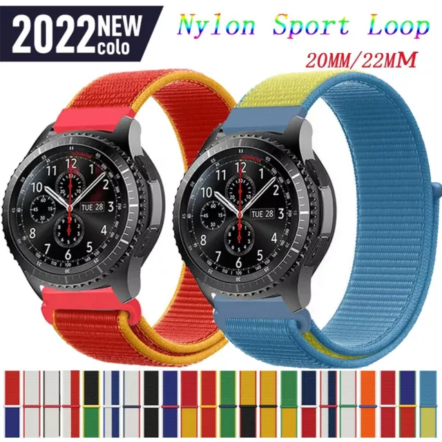 20mm / 22mm Univesal Woven Nylon Sport Loop Flexible Watch Band Strap Bracelet