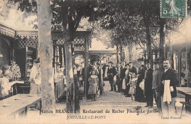 Cpa 94 Joinville Le Pont Maison Brancier Restaurant Du Rocher Fleury