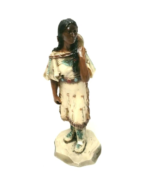 Figurine amérindienne signée 1989 vintage Castagna Squaw avec
