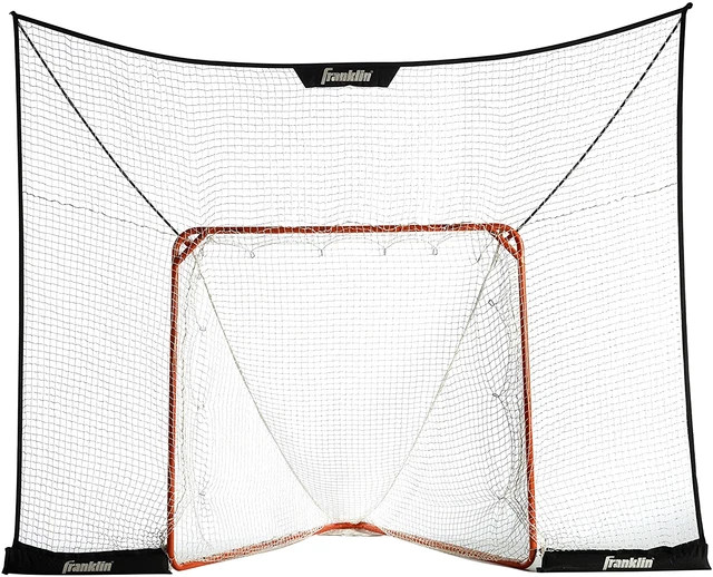 Franklin Sports Lacrosse Goal Backstop 12' x 9' FiberTech LAX Net Trainer Play