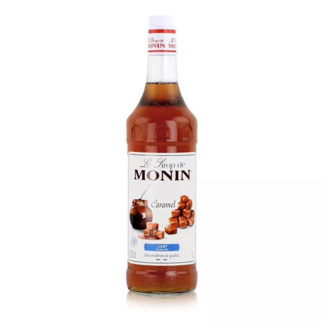 Monin Sirup Caramel Light 1L - Cocktails Milchshakes Kaffeesirup (1er Pack)