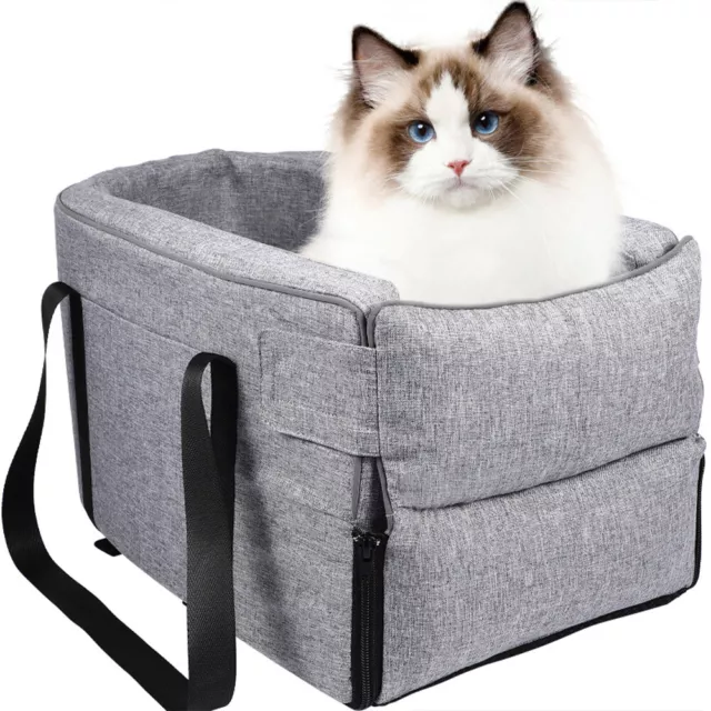 Folding Dog Booster Pet Car Seat Cat Safe Puppy Travel Carrier Bed Bag Basket UK