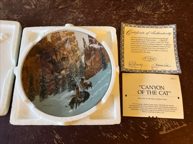 The Faces of Nature "Canyon of the Cat" Bradford Exchange collector plate w/COA