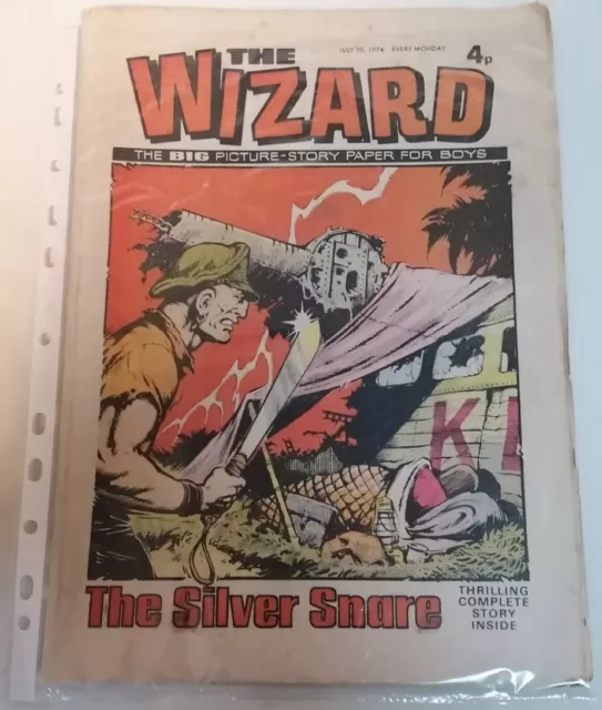 COMIC - Bronze Age UK Picture Story Paper For Boys The Wizard July 20th 1974