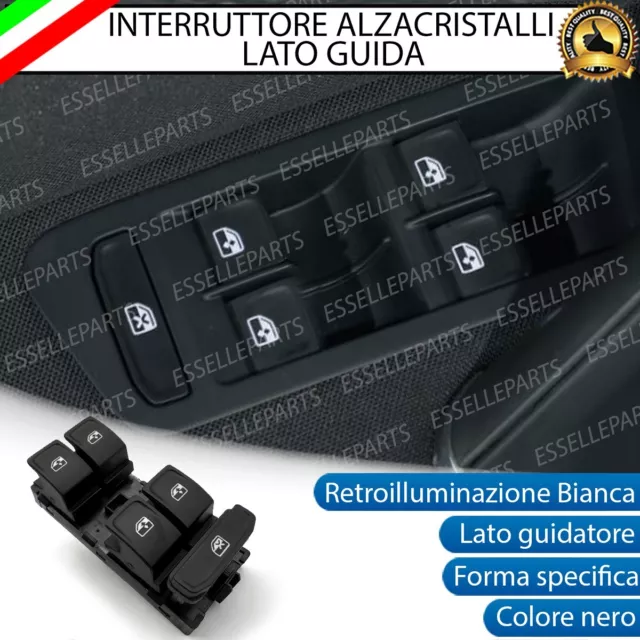 Pulsantiera Alzacristalli Lato Guidatore Nero Per Volkswagen Passat B8