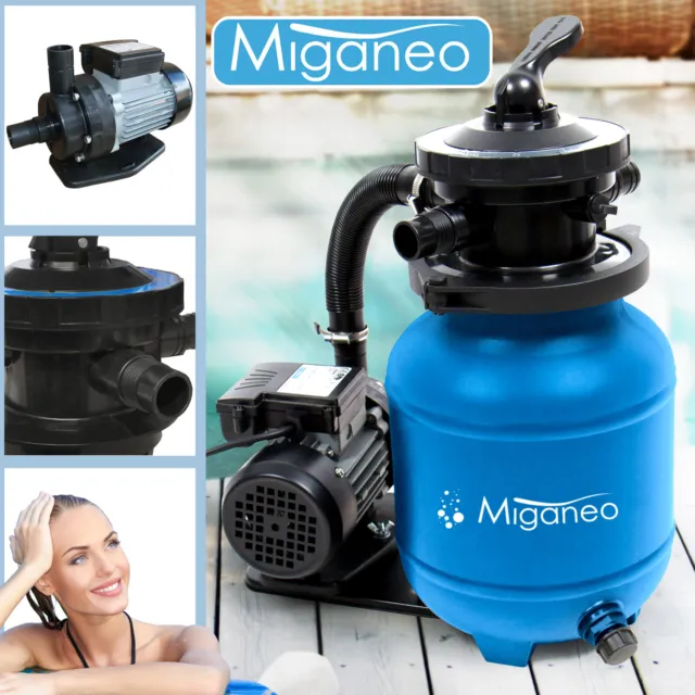 Miganeo® Sandfilteranlage Dynamic 6500 blau Pumpleistung 4,5m³ Poolfilter