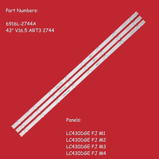 NUuwai Barra LED For LG 43LH604V 43LH570V 43LH615V 43LH590V 43LH510V 43LH630V 43 V16.5 V16 ART3 2743 2550 2665 AGF79047101 LC430DUE FJ A1 - Foto 8