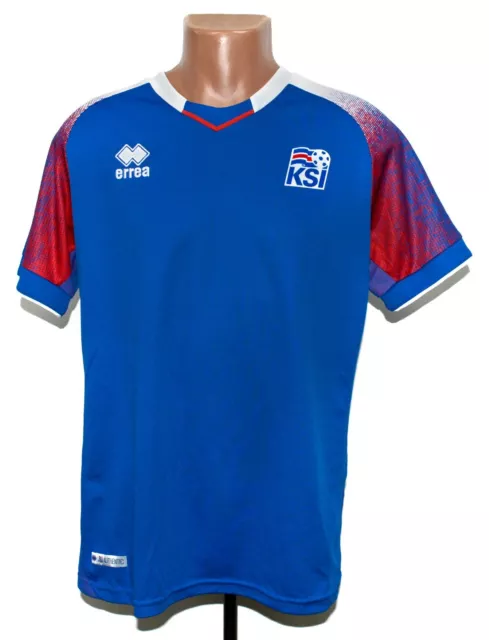 Iceland National Team 2018/2020 Home Football Shirt Jersey Errea Size L Adult