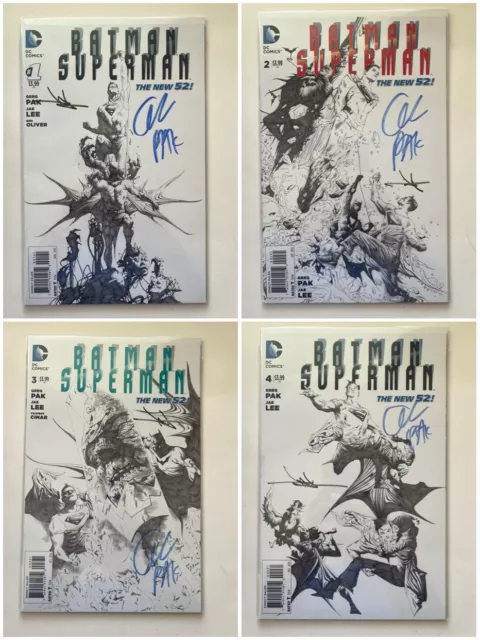 Batman Superman #1-4 Sketch 1:100 Variant Set Signed By Greg Pak & Jae Lee W/Coa