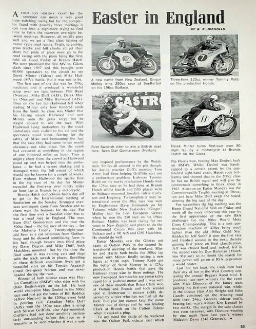 1963 BRANDS HATCH England Motorcycle Racing Molloy Robb Minter ...