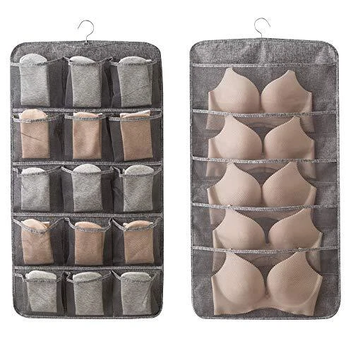 Bolsillos de malla extra grandes de doble cara para estante de pared