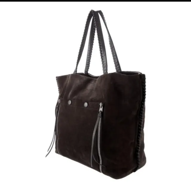 AllSaints Fleur de Lis Tote Handbag In Ebony /slate Grey New In Nordstom Bag