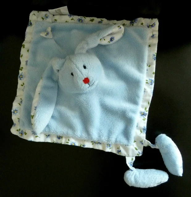 *. Doudou Et Compagnie Plat Aubert Concept Lapin Bleu Blanc Fleur  Neuf*