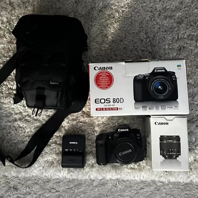 Canon EOS 80D 24.2MP Digital SLR Camera with EF-S 18-55mm IS STM + ACCESSORIES