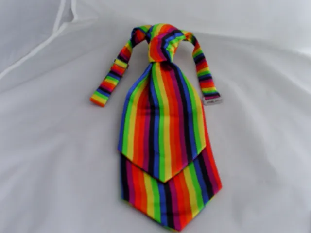 BOYS>Multi-Rainbow Scrunchie Ruche Wedding Tie-Cravat<Page Boy>P&P 2UK>1st Class