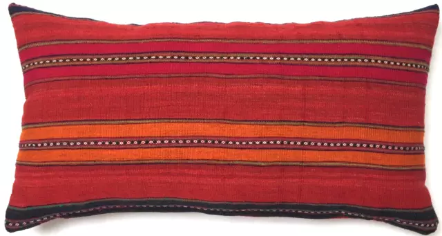 Kelim Kissen Antik Selten Shahsavan Jejim Handgewebt Rot Nomaden Pillow Cushion