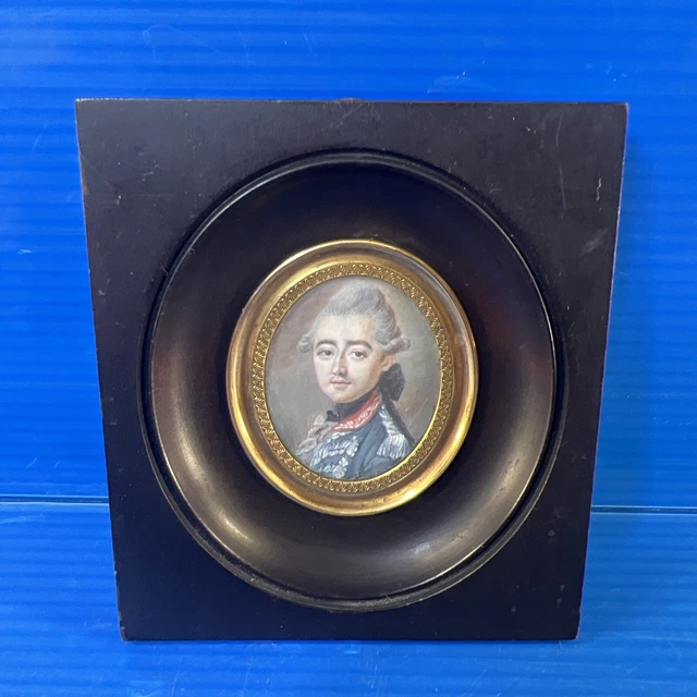 ancienne peinture miniature, portrait, début XIXe