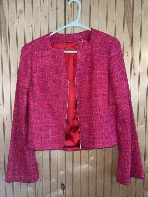 Elie Tahari Womens Pink Tweed Suit Size 8 NEW WITH TAGS MSRP $498