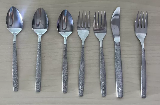 Vintage United Airlines Lot of 7 International Flatware Forks Spoons Knife