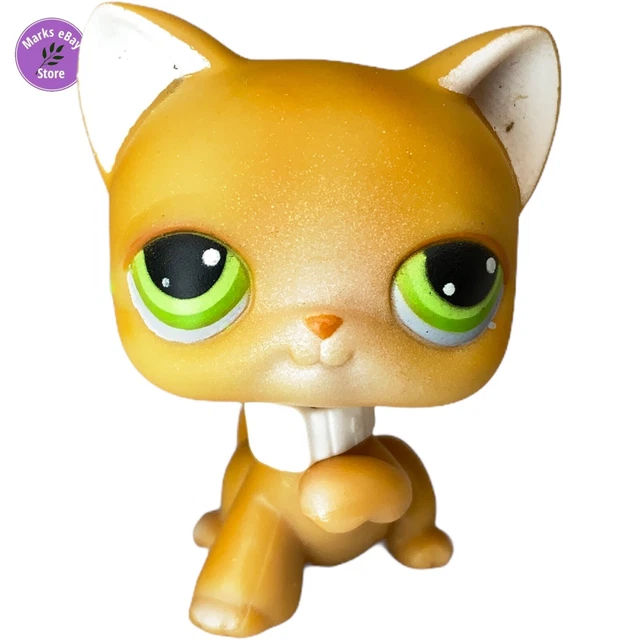 VINTAGE RARE 2004 Littlest Pet Shop LPS Authentic Tan Cat with Watch