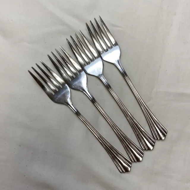 lot 4 1847 Rogers Bros E.P Korea stainless steel dessert forks set￼ 6.5” forks