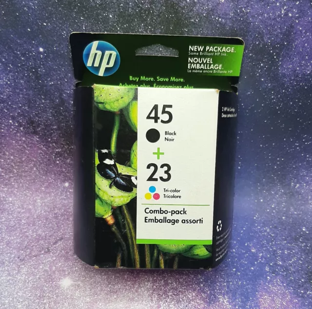 Genuine HP 45 Black & 23 Tri-Color Ink Cartridges C8790FC Sealed exp 2013