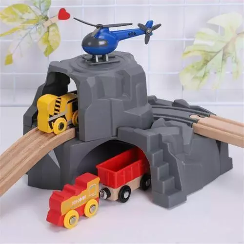 Kunststoff Zug Tunnel Holz Zuggleis für Tunnelgleis Kindergeschenke Eisenbahn