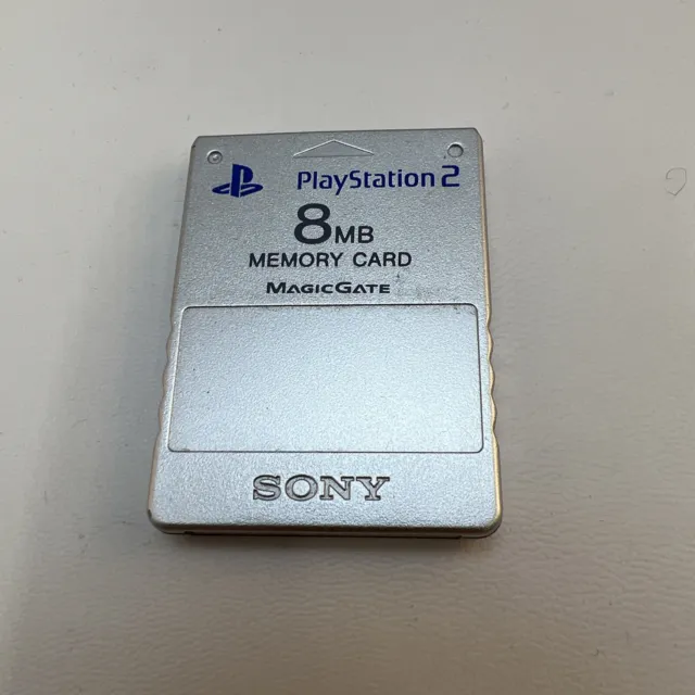 Genuine Silver Sony PlayStation 2 Memory Card 8MB Official PS2