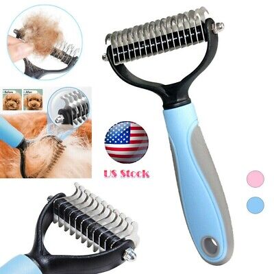 Pet Hair Removal Comb for Dogs Cat Double-sided Detangler Dematting Pet Brush