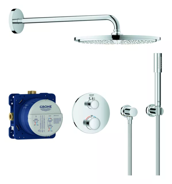 Grohe Grohtherm Duschsystem mit Rainshower Cosmopolitan 310 runde... 34731000