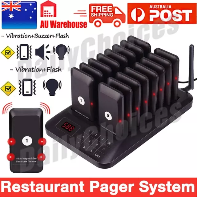 Wireless Restaurant 999CH Queuing Calling System:1*Transmitter+16*Coaster Pager