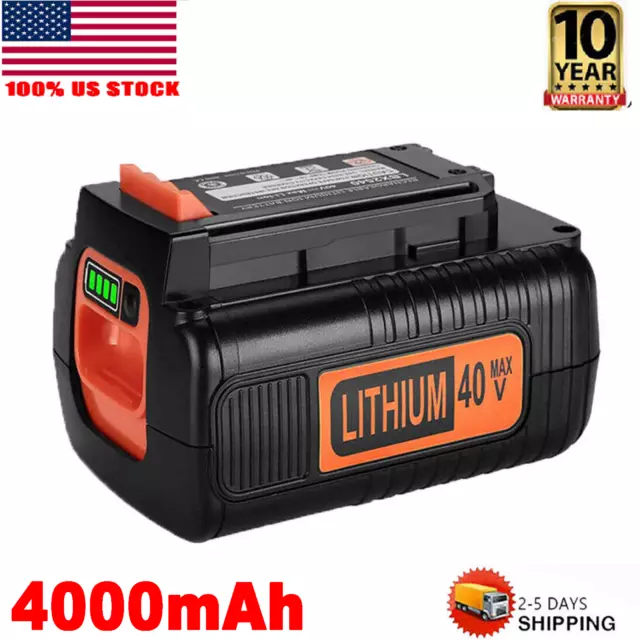 40V MAX Lithium Ion Battery 4.0Ah for Black & Decker 40Volt LBXR36 LBX2040 LBX36