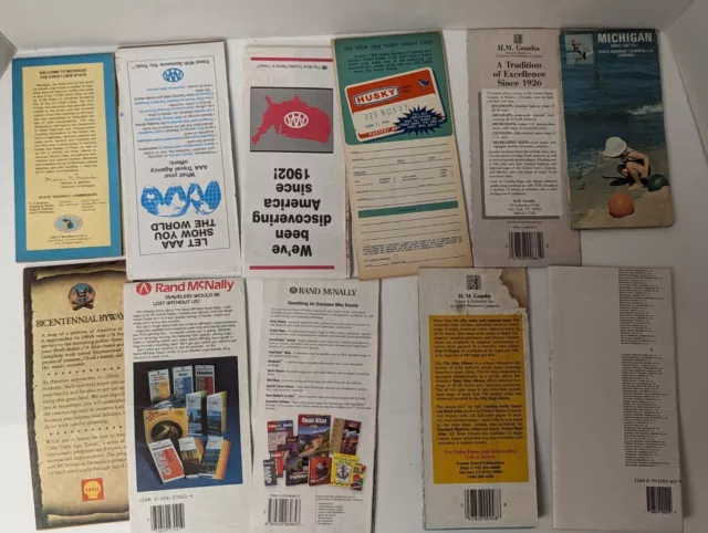 USA Road Maps Lot Of 11 Old USA Maps, Mk Mid West, Northwest, Central West 2