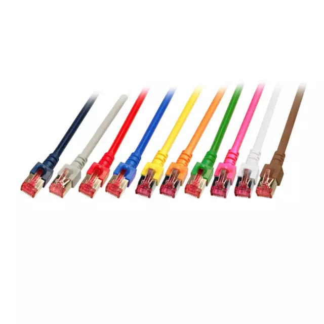 Câble Patch Cat.6 S/FTP RJ45 DSL Ethernet TV Réseau Lan 5GB 11 Couleurs 0,15m