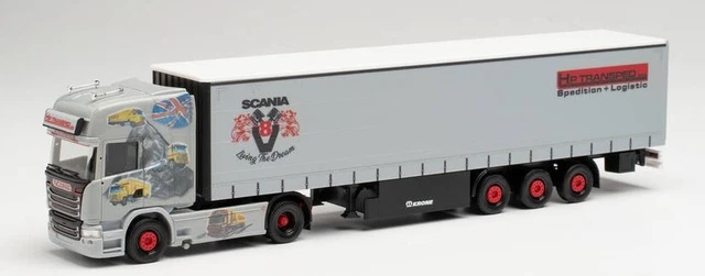 Herpa 1/87 – Camion Scania R 420 Avec Remorque Double Girlinger – Réf 154802