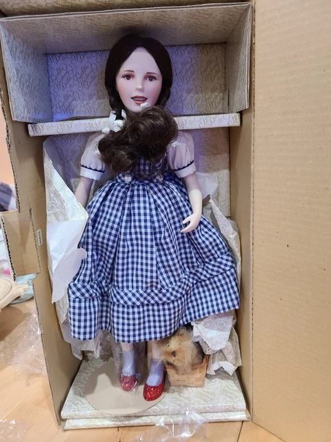 Franklin Heirloom Doll Judy Garland Dorothy Wizard Of Oz, Toto, COA, Box NEW 17"