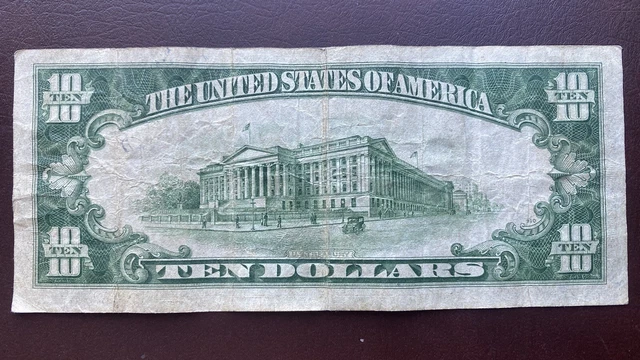 1934 A Ten Dollar Silver Certificate NORTH AFRICA Note $10 Bill Cir. #56434 2